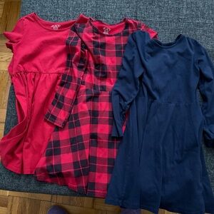 Children’s place Red, checkers and Navy Kids Dress Trio